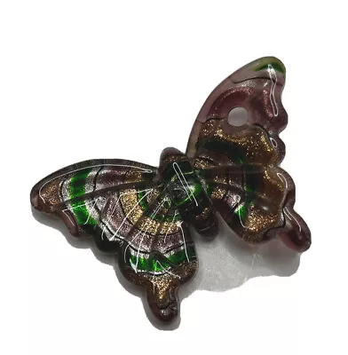 Vintage Butterfly Murano Style Art Glass Pendant Jewelry • $4.71