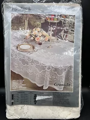 Vintage Oval Lace Tablecloth Ivory Polyester 60  X 84  - New In Package • $18.99