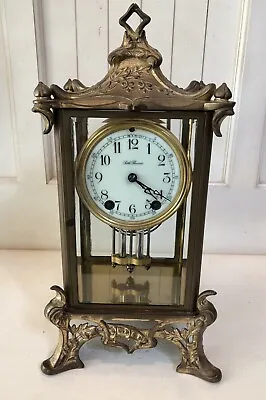 Antique Seth Thomas Brass Art Nouveau Pendulum Clock • $725