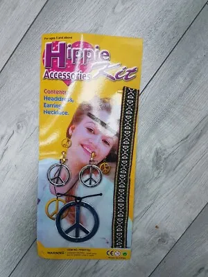 Adult Hippie Accessory Jewelry Kit 60s 50s 70s Peace Festival Fancy Dress Party  • £2.99
