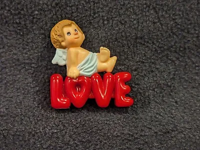 Vintage 1982 Hallmark Valentines Merry Miniatures Cupid On Love Sign • $14.99