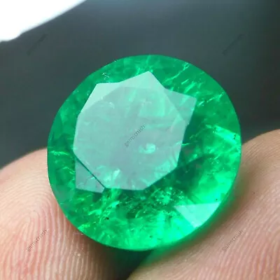 6.45 Ct Muzo Colombian Natural Emerald Round Shape CERTIFIED Loose Gemstone • $13.93