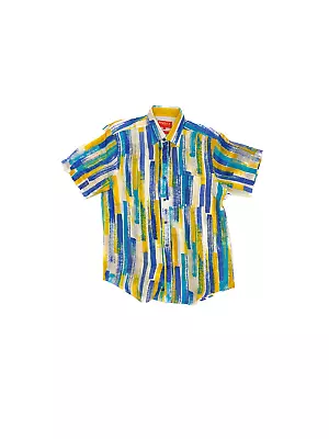 Inserch SS79111-56 Short Sleeve Linen Shirt White Multi • $76