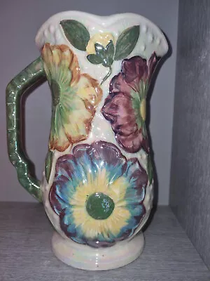 Vintage Art Deco Price Kensington Ware Large Bright Lustre Sunflower Jug Vase • £10.99