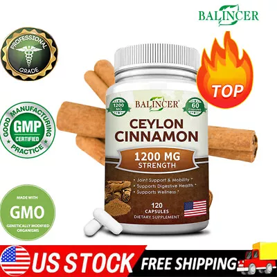 Premium Berberine HCL 1400mg Plus Organic Ceylon Cinnamon 120 Caps • $14.18