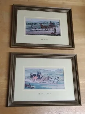 Pair J&J Cash Weavers Of Coventry Framed Silk Pictures - Pub Country House Chic • £44.44