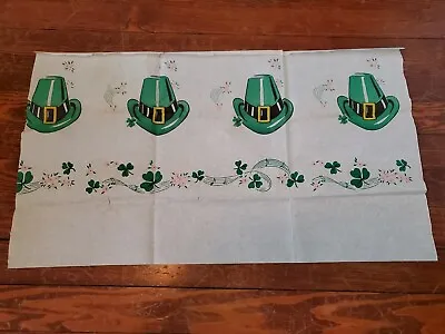 Vintage 24  X 13  Scrap Section St Patrick's Day Crepe Paper Tablecloth Piece #2 • $9.99