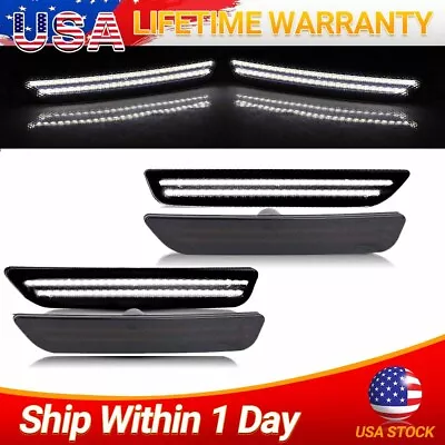 4x For 2010-2014 Ford Mustang Smoked Lens Front & Rear LED Side Marker Lights US • $19.99