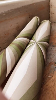 £12.99 • Buy Vintage Wallpaper 1960s / 1970s - Part Roll 3.4m 340cm Graphic Green Brown