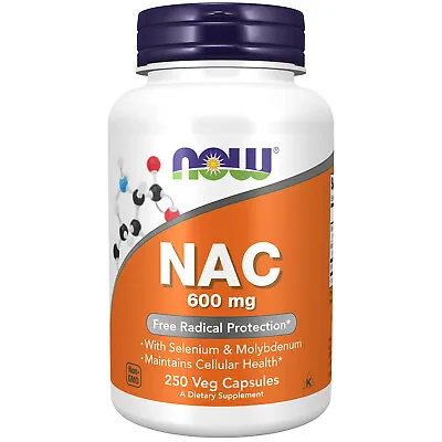 NOW FOODS NAC 600 Mg - 250 Veg Capsules • $21.79