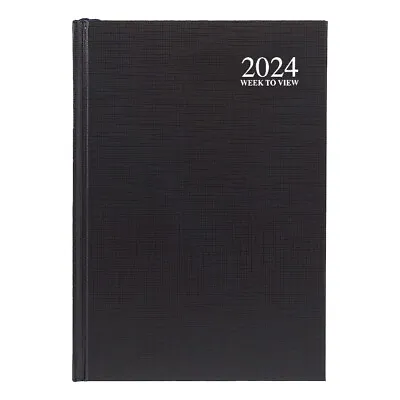 2024 A5 Week To View Black Diary Calendar Year Weekly Diary Journal And Planner • £5.99