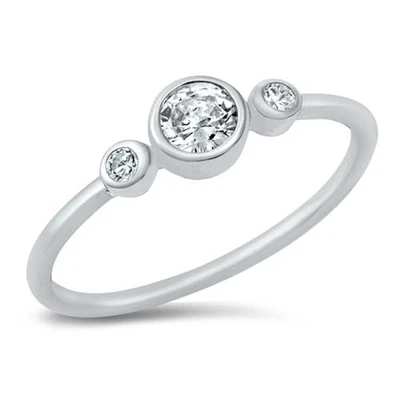 $19.75 • Buy SOLITAIRE WITH ACCENTS ~Genuine 925 STERLING SILVER RING ~ Size 6 7 8 9 10