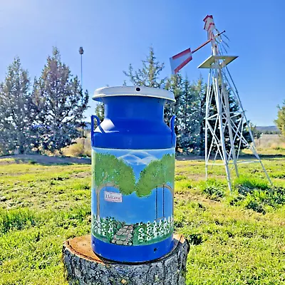 Vintage Milk Can Jug Hand Painted Indoor/Outdoor Décor Decorative Country • $69.99