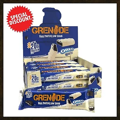 Grenade High Protein Low Sugar Bar - Oreo White 12 X 60 G • £19.49