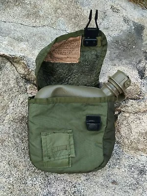 US Military 2 Quart Collapsible Water Canteen Pouch With 2 QT Bladder W M-1 Cap • $13.99