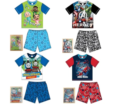 £7.99 • Buy Boys Kids Short Pyjamas Avengers Spiderman Thomas Cocomelon Pjs 9Mth To 8 Yrs
