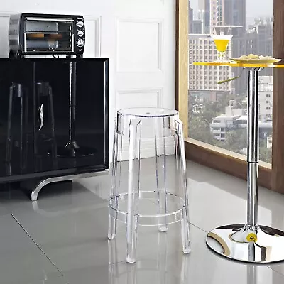 Modway Transparent Modern Crystal Backless Kitchen Counter Height Stool In Clear • $87.78