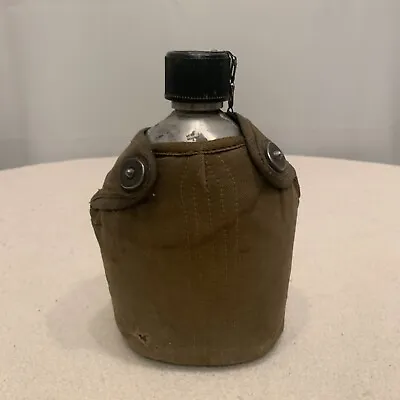 Vintage Military/Army/camping Metal Aluminum Canteen Made In Japan W/cover 1960s • $11.95