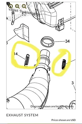 Brand New Skidoo/CamAm Exhaust Muffler Springs 415107100 • $7.57