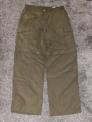 Vintage Berghaus Cargo Zip Off Legs Beige Hiking Walking Trousers Size 14 (VV) • £22.99