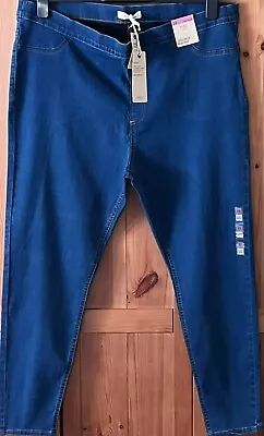 Ladies Brand New With Tag Blue Stretch Jeggings Size 22 From M&s • £15