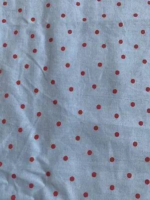 Cath Kidston Rosali Ikea  Blue & Red Polka Dot Cotton Fabric 1.7m X 1.55m • £10