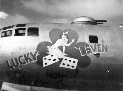  USAAF B29 Bomber Nose Art Lucky 'Leven  WW2 WWII 5x7 • $6.29