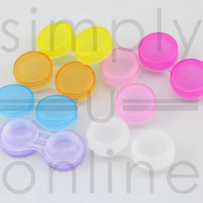 £3.39 • Buy 6 Sets Plastic Contact Lens Storage Soaking Cases L + R Marked Travel Eye Care