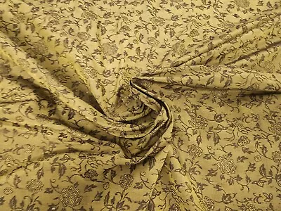 France Green Paisley Floral Silk Fabric - Sold By The Yard • $11.49