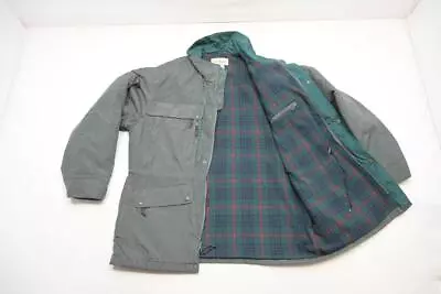 VTG L.L. Bean Wool Flannel Lined Over Coat Jacket Water Restist Mens Size Large • $53.99