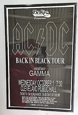 AC DC Back In Black Framed Concert Poster Cleveland • $21.99