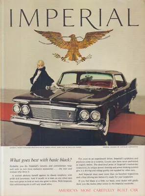 What Goes Best With Basic Black? Imperial Crown Southampton By Chrysler Ad 1961 • $9.99