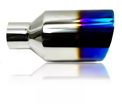 Polished Burn Blue End Diesel Weld- ON Exhaust Tip 4  Inlet 5  Outlet 12  Long • $66.48