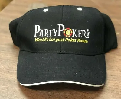 Hat- Vintage Party Poker.COM Black Money Gambler Gambling Chips Bet Betting • $89.95