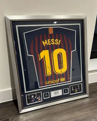 Lionel Messi Official UEFA Champions League Back Signed And Framed FC Barcelona • £1999.99