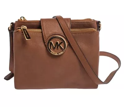 Michael Kors Tan Leather Fulton Crossbody Bag • $55