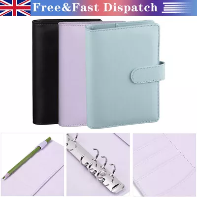 £15.56 • Buy Leather Notebook Planner Diary Handbook Loose Leaf Ring Binder A5 A6 3 Colour