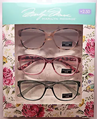 Marilyn Monroe 3 Premium Readers Reading Glasses Teal Pink Tortoise +2.50 • $22.91