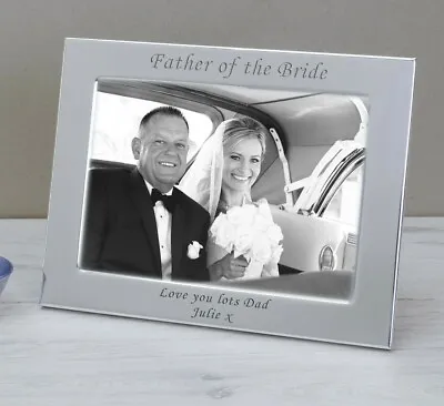 Personalised Father Of The Bride Silver Plated Photo Frame For Dad Wedding • £15.95