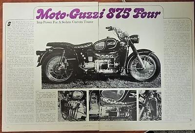 1974 Moto Guzzi 875 Four Custom Tourer Original Motorcycle 2p Article • $7.99