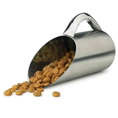 Pet Food Scoop 12 Oz Stainless Steel Matte Finish 1.5 Cup Dry Dog Kibble Scooper • $21.89