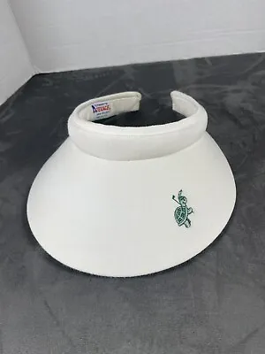 White TEXACE USA Made VISOR Vintage Green Underbill GOLF Tennis Turtle Hat Cap • $24.50