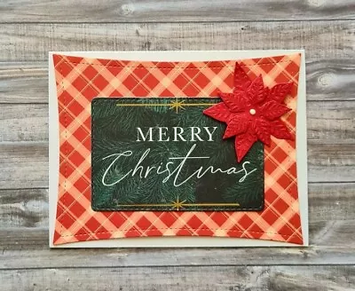 Handmade Christmas Card: Merry Christmas Xmas Poinsettia Happy Christmas  • $4.99