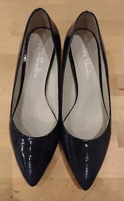 Jane Shilton Ealing Court Shoes Navy Blue Patent Size 5 Excellent Condition • £19.99