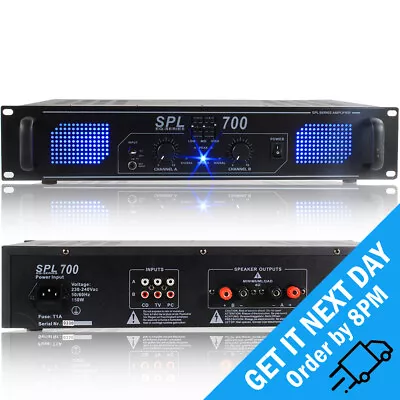 Skytec SPL700 Power Amplifier 700W PA Rack Mount DJ Party Stereo Hi Fi Audio Amp • £115