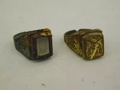 $43.65 • Buy Tom Mix Mirror Rings Set Of 2 Brass Ovaltine Vintage