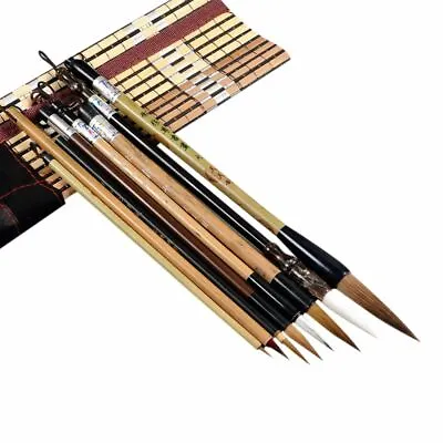 £12.30 • Buy 8/12PCS Bamboo Traditional Chinese Calligraphy Brushes Set Writing Art Painting