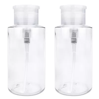 Pana 10 Oz Clear Plastic Liquid Push Down Pump Dispenser Bottle - Clear 2pcs • $9.99