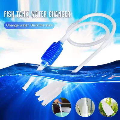 Aquarium Fish Tank Pump Water Change Pipe Filter Vacuum Water Change Pump Tools • $4.24