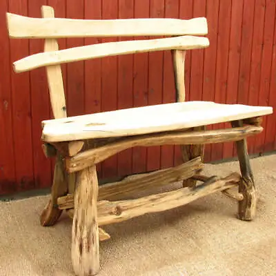 £1017.99 • Buy Handmade Bespoke Wooden Garden Bench Woodcutter's Oak Woodland Eco Rustic